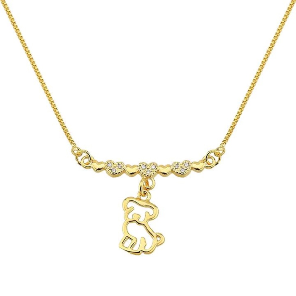 Gold Filled Necklace with Puppy Pendant
